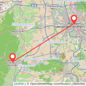 Neustadt an der Weinstraße Mannheim Mitfahrgelegenheit Karte