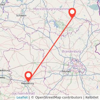 Neubrandenburg Magdeburg Mitfahrgelegenheit Karte
