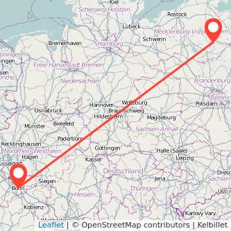 Neubrandenburg Bonn Mitfahrgelegenheit Karte
