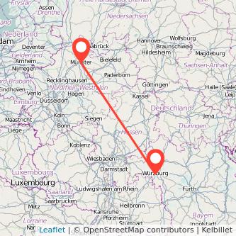 Münster Würzburg Mitfahrgelegenheit Karte