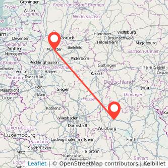 Münster Schweinfurt Mitfahrgelegenheit Karte