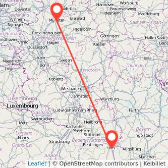 Münster Neu-Ulm Mitfahrgelegenheit Karte