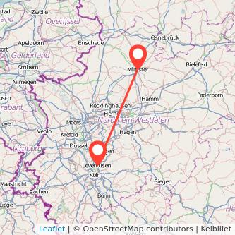 Münster Leverkusen Mitfahrgelegenheit Karte