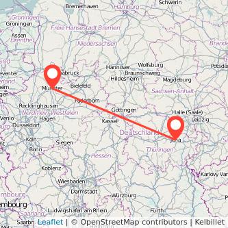 Münster Jena Mitfahrgelegenheit Karte