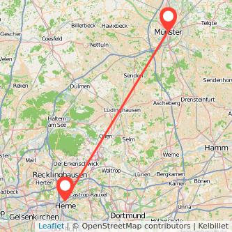 Münster Herne Mitfahrgelegenheit Karte