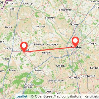 Münster Coesfeld Mitfahrgelegenheit Karte