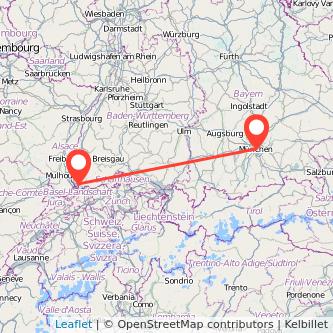 München Lörrach Mitfahrgelegenheit Karte