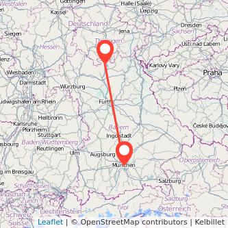 München Coburg Mitfahrgelegenheit Karte
