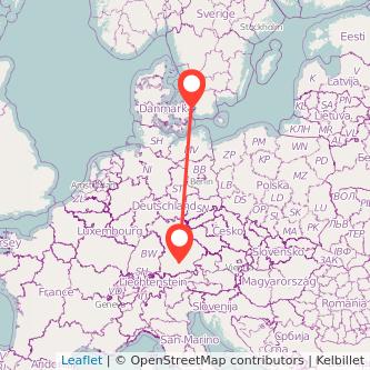 Munich Copenhagen train map