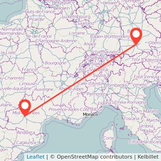 München Toulouse Mitfahrgelegenheit Karte