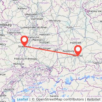 Munich Strasbourg train map