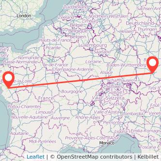 Munich Nantes bus map