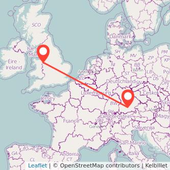 Munich Wrexham train map