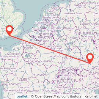 Munich Worthing train map