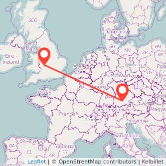 Munich Worcester train map