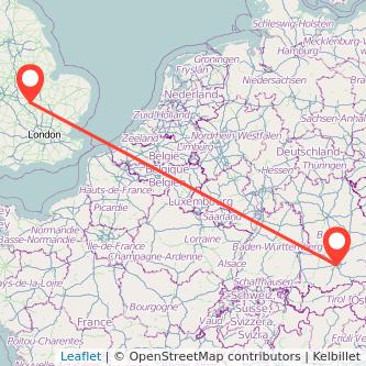 Munich Wellingborough train map