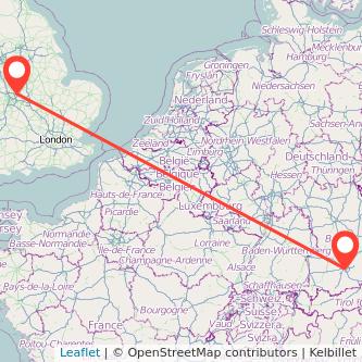 Munich Tamworth train map