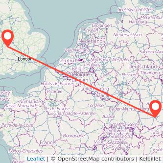 Munich Stratford-upon-Avon train map