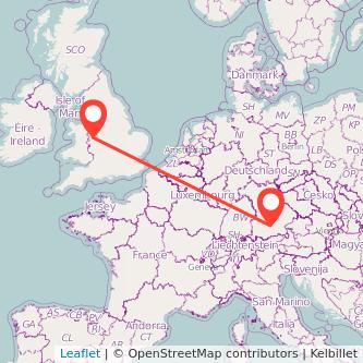 Munich Shrewsbury train map