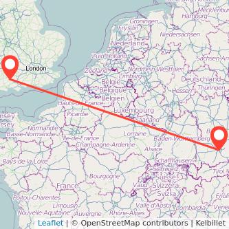 Munich Salisbury train map