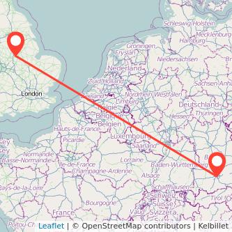 Munich Nottingham train map