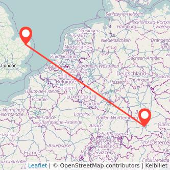 Munich Norwich train map