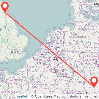 Munich Newcastle upon Tyne bus map