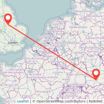 Munich Newark on Trent bus map