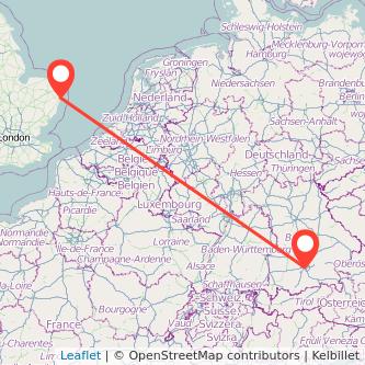 Munich Lowestoft train map