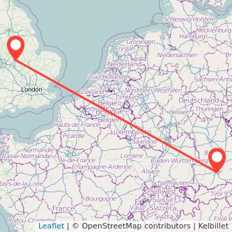 Munich Leicester bus map