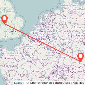 Munich Leamington train map