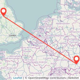 Munich Huddersfield bus map