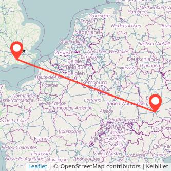 Munich Horsham train map