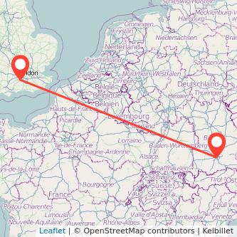 Munich Guildford train map