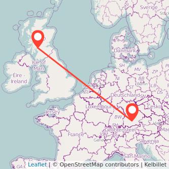 Munich Greenock train map