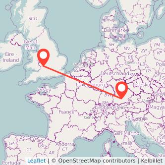 Munich Gloucester train map