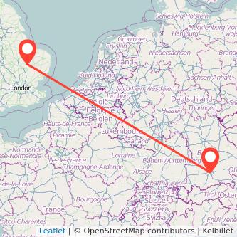 Munich Ely train map