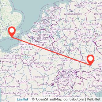 Munich Eastbourne train map