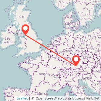 Munich Blackpool train map