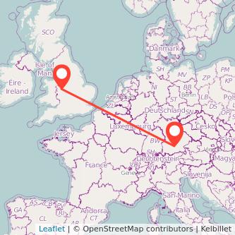 Munich Telford train map