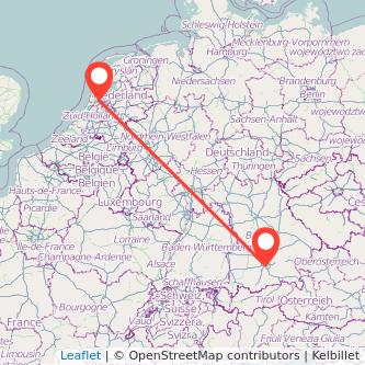 Munich Amsterdam train map