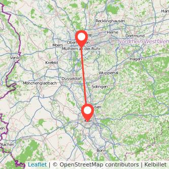Mülheim an der Ruhr Köln Mitfahrgelegenheit Karte
