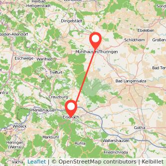 Mühlhausen Eisenach Mitfahrgelegenheit Karte
