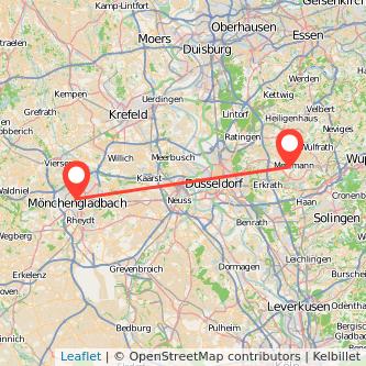 Mönchengladbach Mettmann Mitfahrgelegenheit Karte
