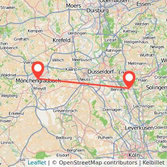 Mönchengladbach Hilden Mitfahrgelegenheit Karte