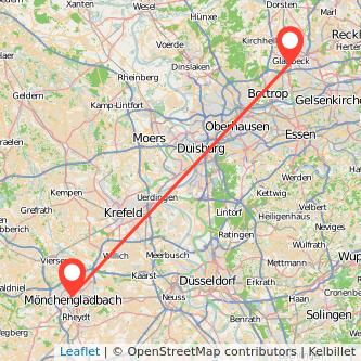 Mönchengladbach Gladbeck Mitfahrgelegenheit Karte