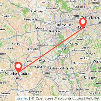 Mönchengladbach Essen Mitfahrgelegenheit Karte