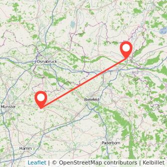 Minden Warendorf Mitfahrgelegenheit Karte