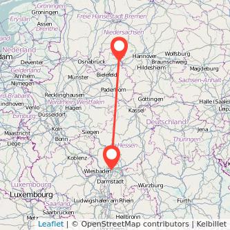 Minden Frankfurt am Main Mitfahrgelegenheit Karte