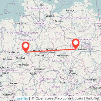 Minden Brandenburg an der Havel Bahn Karte